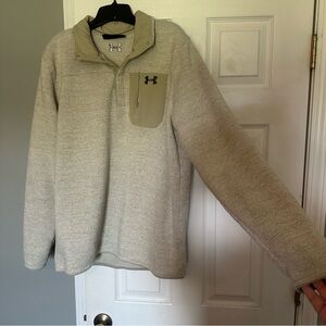Under Armour Men's Beige Quarter Button Up Sweater